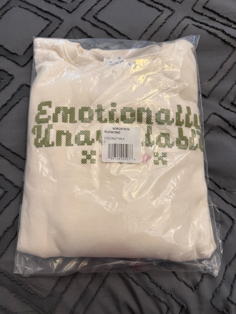 Ripple Junction Stitched Emotionally Unavailable Crewneck Sweatshirt - Picture 5 of 5